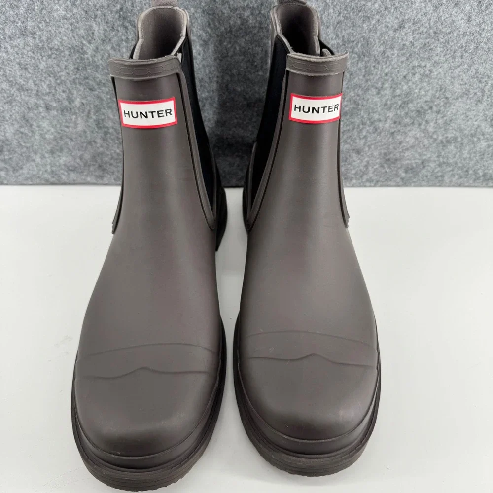 Hunter Original Chelsea Boots Mens 13 Brown Waterproof Rubber Rain MFS9016RMA